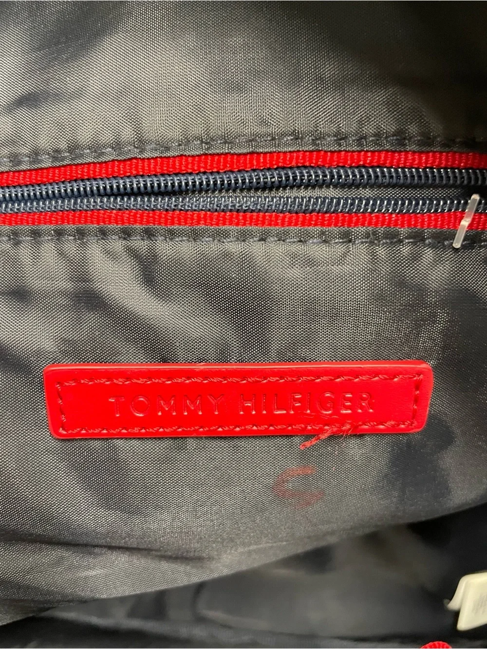 Tommy Hilfiger Navy Mini Backpack TH Logo Nylon Travel Bag